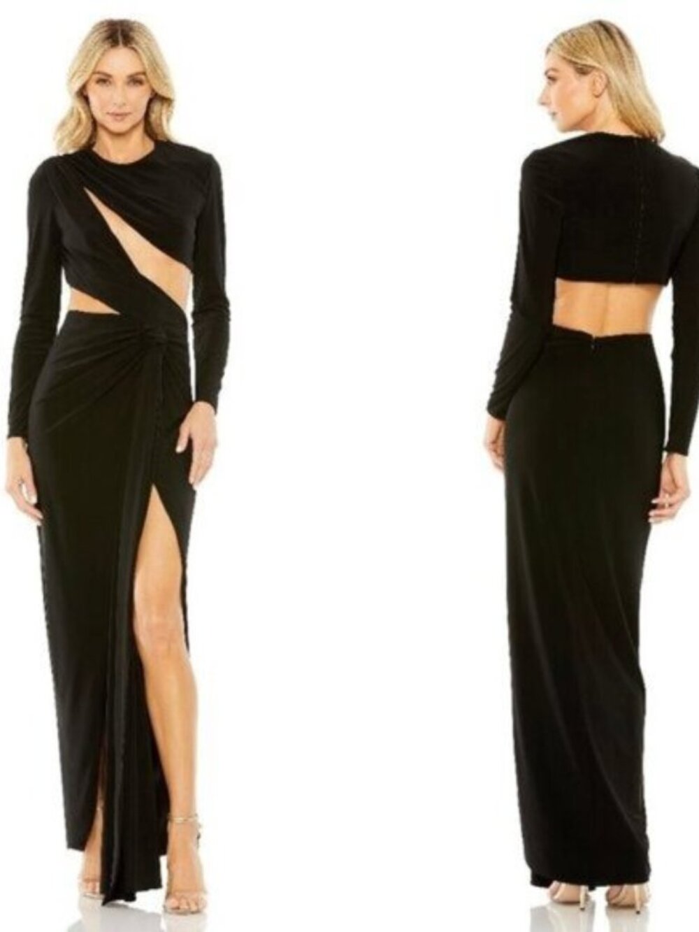 NWT Mac Duggal 27426 High Slit Cutout Dress